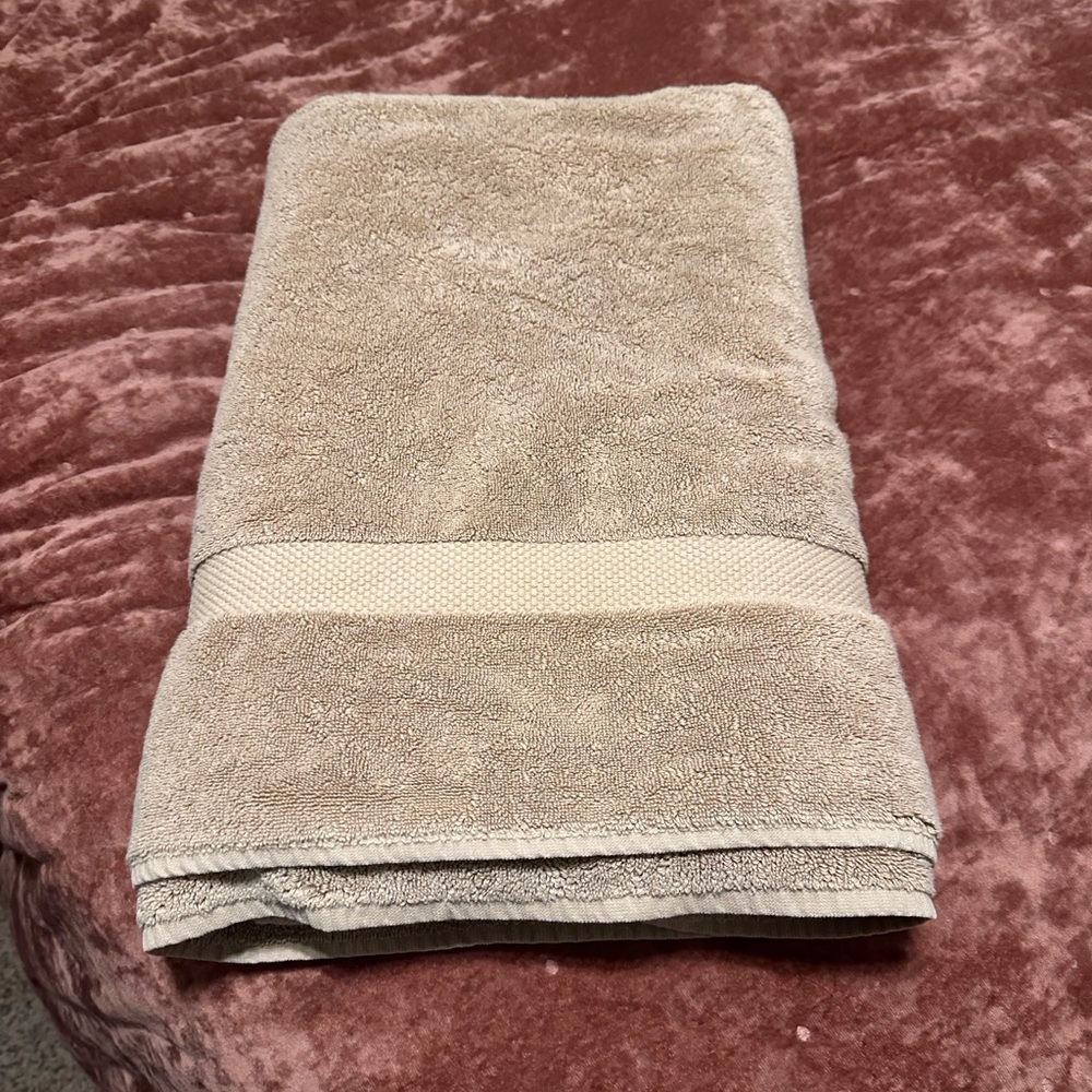 Restoration Hardware Tan Large Oversized Bath Towel Cotton 36”x68” 
100% cotton